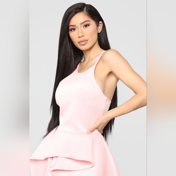 Fashion Nova Blush Pink Ruffle Dress - Picture 2 of 8